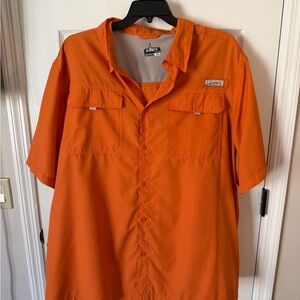 Habit Orange and Gray Short Sleeve Shirt